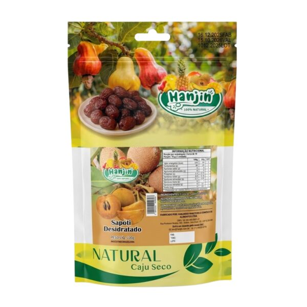 hanjin sapoti desidratada sem adição de açúca 100% natural 100g