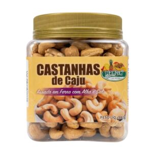 hanjin castanha de caju com alho e sal no pote 380g assada no forno sem Óleo