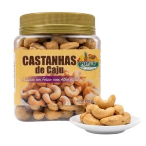 hanjin castanha de caju com alho e sal no pote 380g assada no forno sem Óleo
