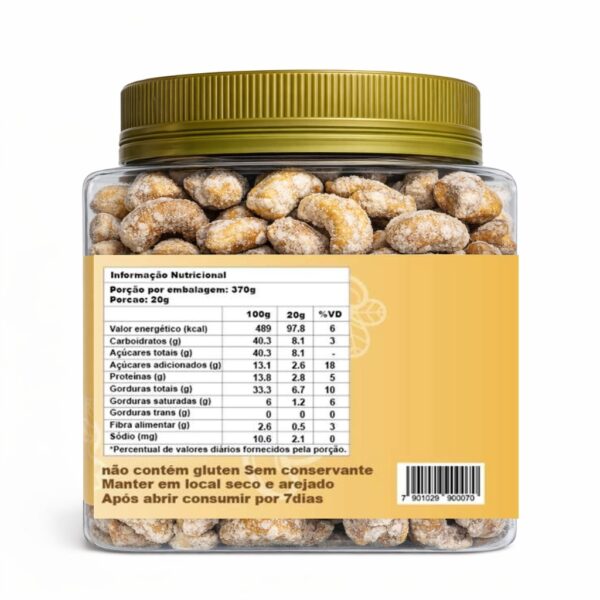 hanjin castanha de caju doce crocante crispy no pote 370g sem Óleo