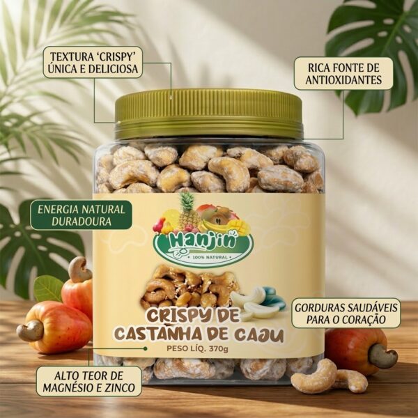 hanjin castanha de caju doce crocante crispy no pote 370g sem Óleo