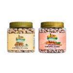 kit castanha de caju doce crocante 370g e amendoim caramelizado 350g hanjin