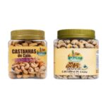 kit premium castanha de caju com alho e sal 380g e doce crocante 370g sem Óleo hanjin