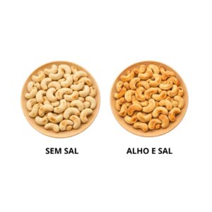 kit castanha de caju sem sal,com alho e sal pote 380g x2 assada sem Óleo hanjin