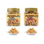 kit castanha de caju sem sal,com alho e sal pote 380g x2 assada sem Óleo hanjin