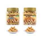 kit castanha de caju sem sal,salgado,pote 380g x2 assada sem Óleo hanjin