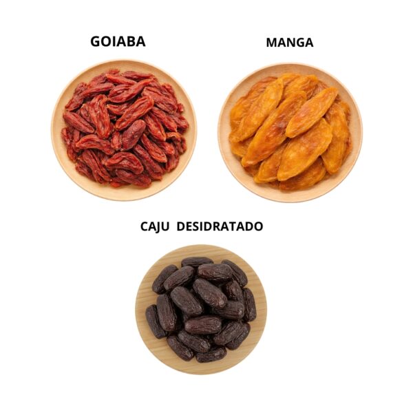 kit frutas secas goiaba,manga 100g x 2,caju 200g sem adição de açúca hanjin