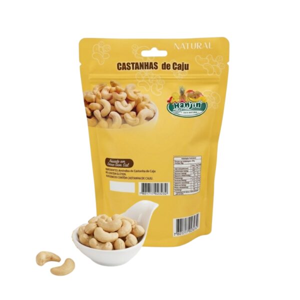 kit castanha de caju com alho e sal ,sem sal 2x250g assada sem Óleo hanjin