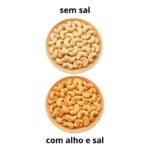 kit castanha de caju com alho e sal ,sem sal 2x250g assada sem Óleo hanjin