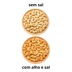 kit castanha de caju com alho e sal ,sem sal 2x250g assada sem Óleo hanjin