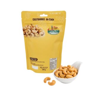 kit castanha de caju salgado,com alho e sal 250g x2 assada sem Óleo hanjin