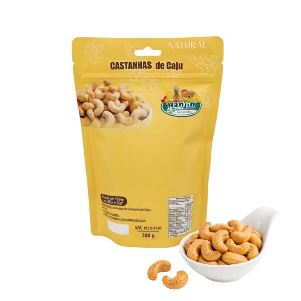 kit castanha de caju salgado,com alho e sal 250g x2 assada sem Óleo hanjin