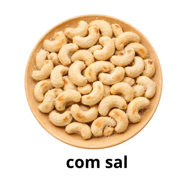 kit castanha de caju salgado,com alho e sal 250g x2 assada sem Óleo hanjin