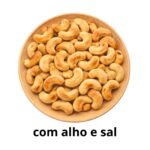 kit castanha de caju salgado,com alho e sal 250g x2 assada sem Óleo hanjin