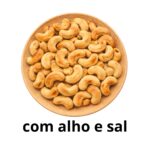 kit castanha de caju salgado,com alho e sal pote 380g x2 assada sem Óleo hanjin