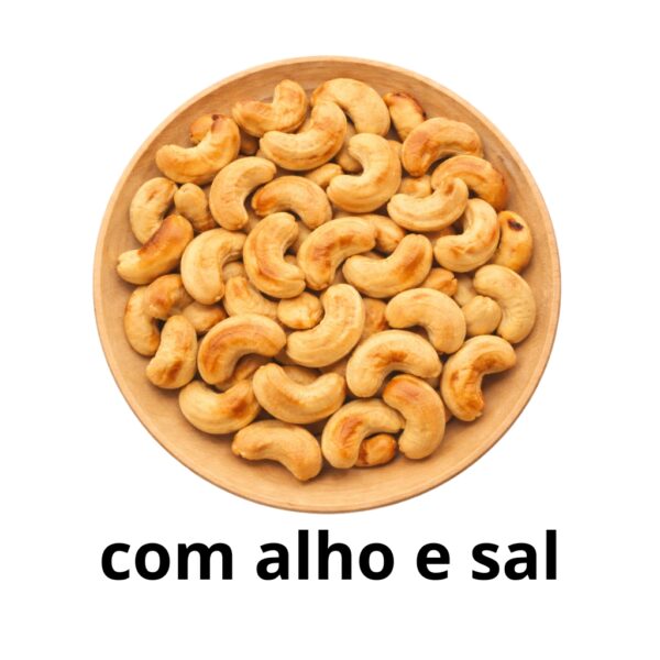 kit castanha de caju salgado,com alho e sal pote 380g x2 assada sem Óleo hanjin