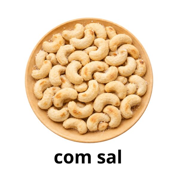 kit castanha de caju salgado,com alho e sal pote 380g x2 assada sem Óleo hanjin